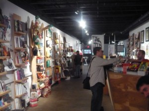 A wide shot of the "store" part of the Rich Media Institute, taken from the front