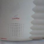 Close-up of bottom front of the computer