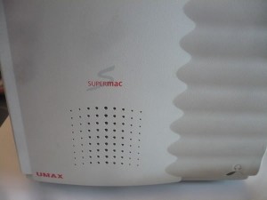 Close-up of bottom front of the computer