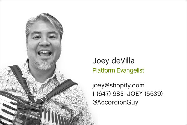 Joey devilla business card front