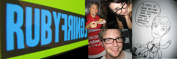 Collage of images from the RubyFringe summary article at \"Rethink\"