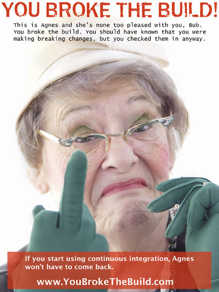 \"You broke the build!\" graphic