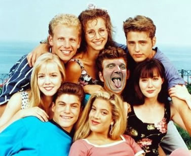 The original "90210" cast, with Steve Ballmer's head on Luke Perry's body