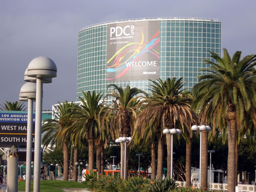 Los Angeles Convention Center with PDC05 banner