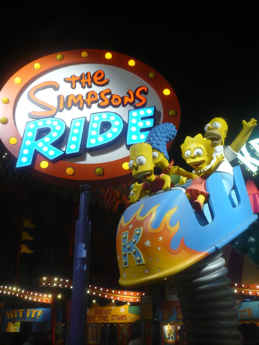 Sign for Universal Studios' "The Simpsons Ride"