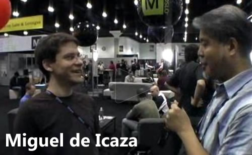 Still from Joey deVilla's interview with Miguel de Icaza