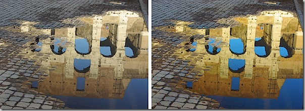 "Before/after" photo showing the Photoshop colour-enhancing technique in action