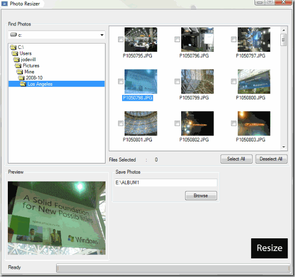 Screenshot of Brookstone "My Life" photo frame software