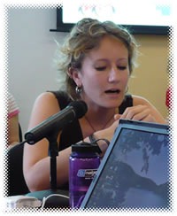 Danah Boyd giving her "My Friends, Myspace" presentation at the Berkman Center in the summer of 2007