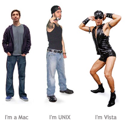 "I'm a Mac." "I'm Unix." "I'm Vista."