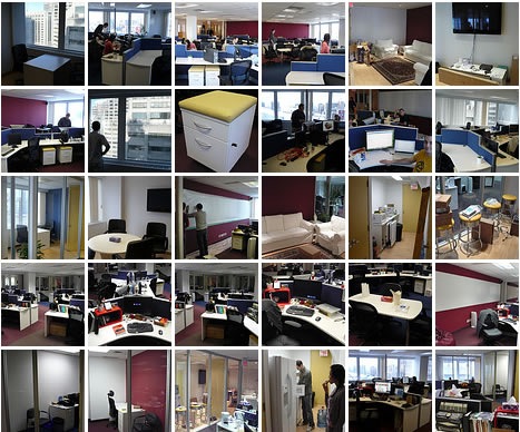 Montage of photos of the office for the first job