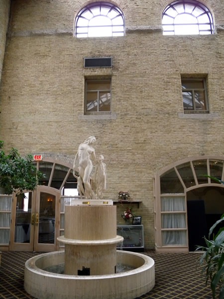 Fountain in front of entrance to large ballroom at the Delta Armouries London