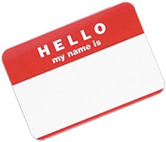 "Hello My Name Is" sticker