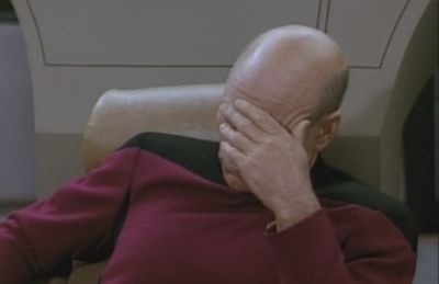 Captain Picard doing a "facepalm"