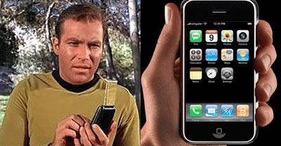 Captain Kirk, his communicator and the iPhone