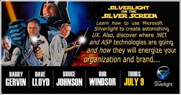 Movie poster-style banner for "Silverlight on the Silver Screen"