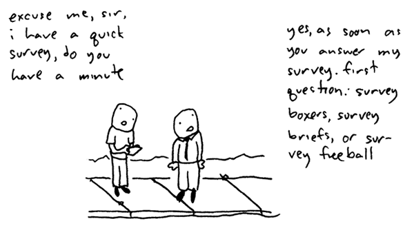 "Toothpaste for Dinner" comic on surveys