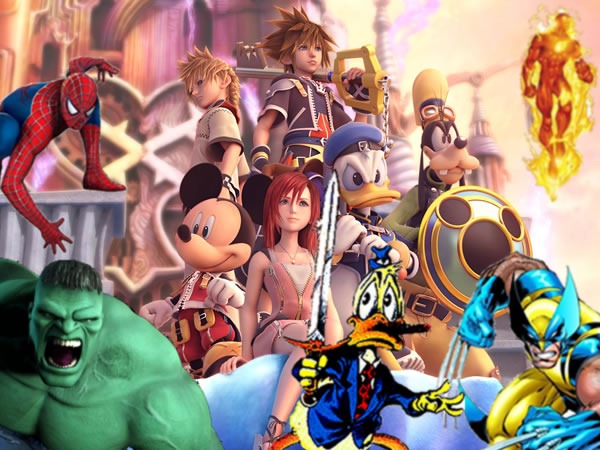 "Kingdom Hearts" featuring Marvel characters
