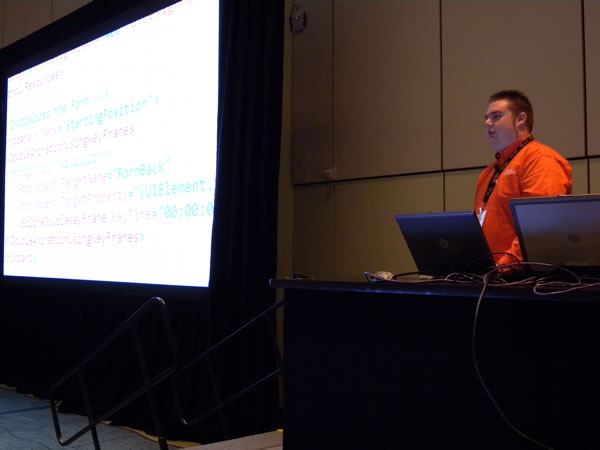 Cory Fowler doing his "What's New in Silverlight 3" presentation