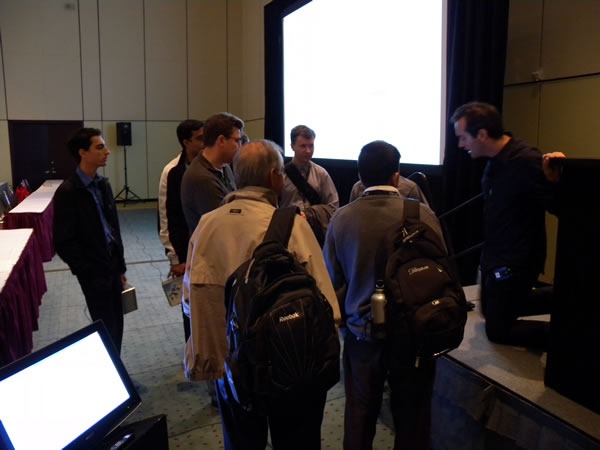 Rob Burke answering walk-up questions after his presentation