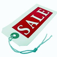 Price tag reading "Sale"