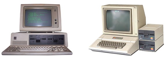 Original IBM PC and Apple // computers