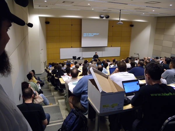 Todd Anglin presenting at Toronto Code Camp to a very packed room