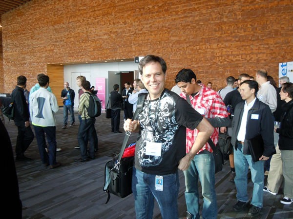 Christian Beauclair in the hallway at Vancouver Conventioon Centre's West Building