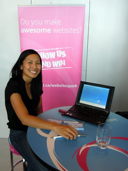 Samantha Wong, minding the WebsiteSpark table