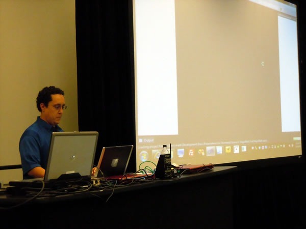 Mark Arteaga makes his presentation
