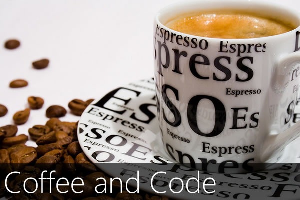 Coffee and Code: espresso cup sitting among coffee beans