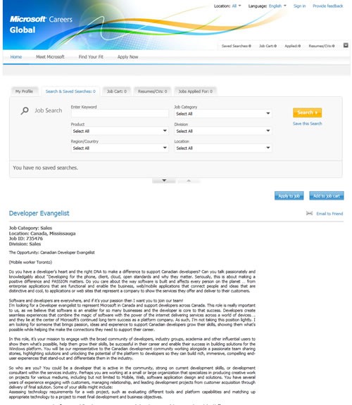 job description page