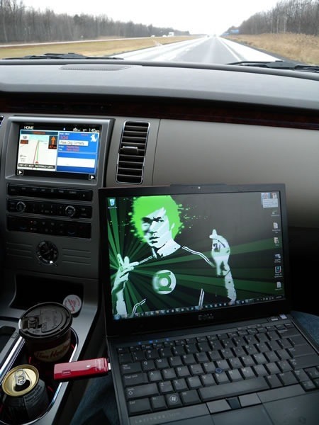 on the road