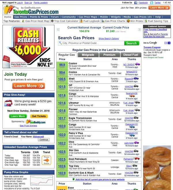 torontogasprices site