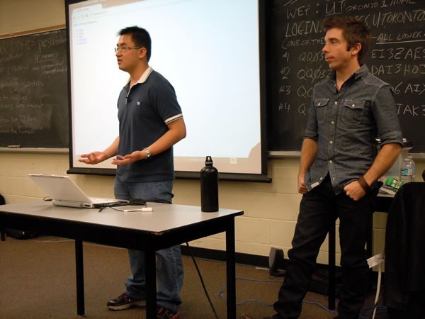 title "Person Finder" developers making their presentation