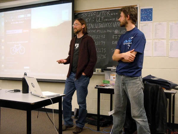 title "Is This Bike Stolen?" developers making their presentation