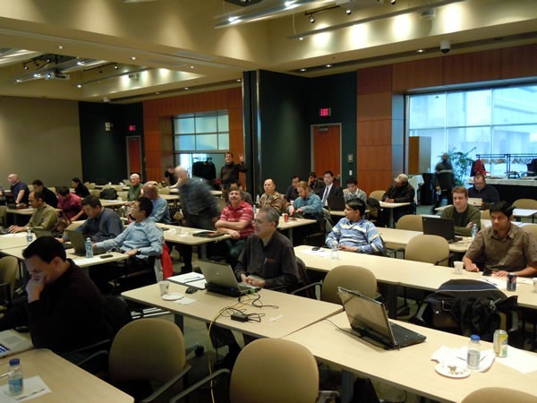 The AzureFest attendees, working away at their computers.