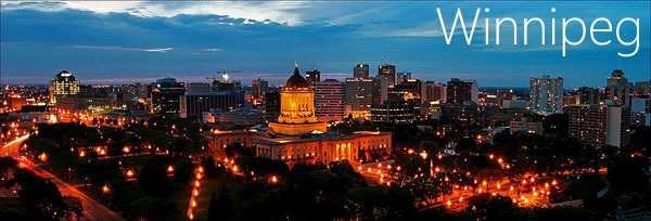 Winnipeg skyline at dusk