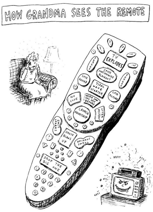 how grandma sees the remote