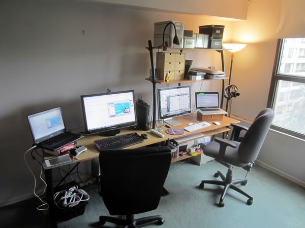 Joey's workstation, as seen from the left