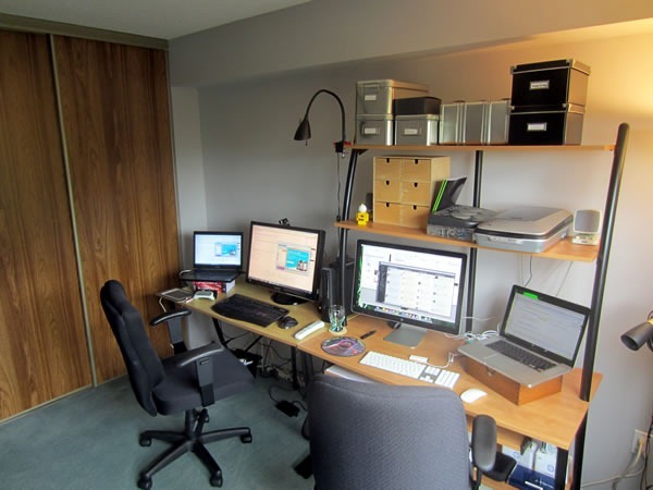 Joey's workstation, as seen from the right