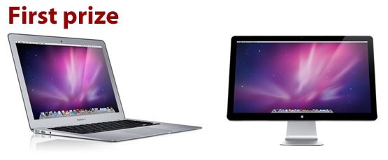 First prize: Macbook Air and Apple Cinema Display