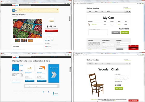 Screenshots of various pages from the Kudyou app