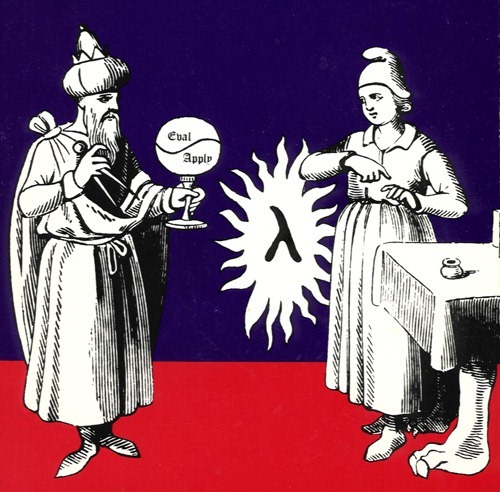 Illustration of ancient mathematicians from the cover of "Structure and Interpretation of Computer Programs"