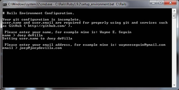 RailsInstaller wizard, configuring git