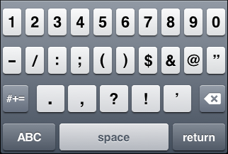 iOS "ASCII capable" keyboard, alternate number view