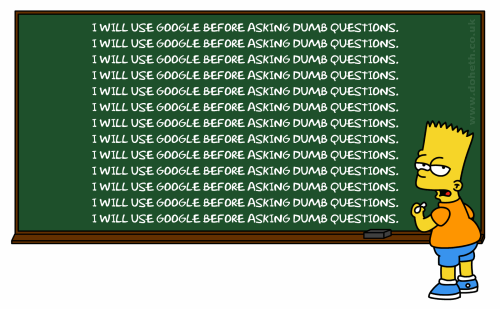 bart simpson google blackboard