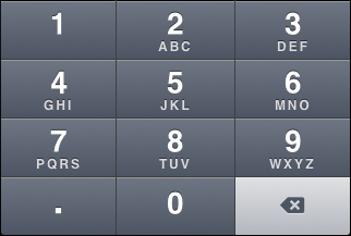 iOS "Decimal pad" keyboard