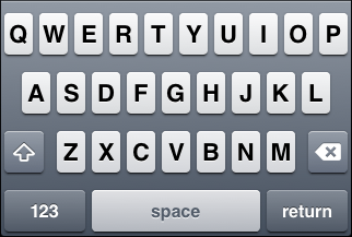 iOS "Name phone" keyboard, default "name" view