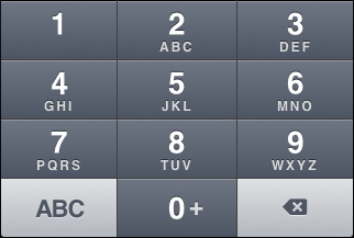 iOS "Name phone" keyboard, alternate "phone" view